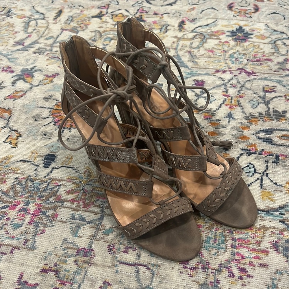 Report Footwear Myra Taupe Heeled Sandal